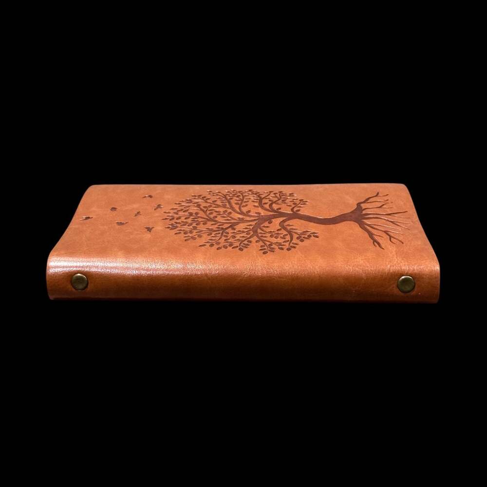 A5 Tree of Life Embossed Light Brown PU Leather Refillable 6-Ring Binder Journal - Picture 5 of 5